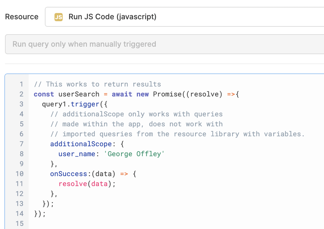 Using additionalScope in tigger functions