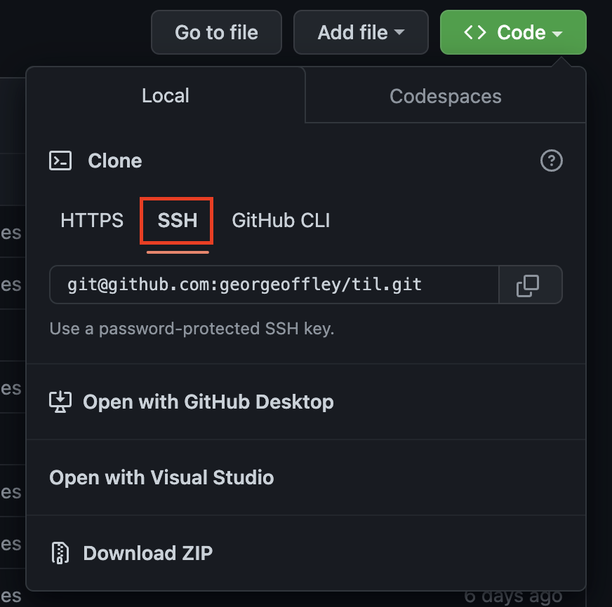 Git SSH Clone Link